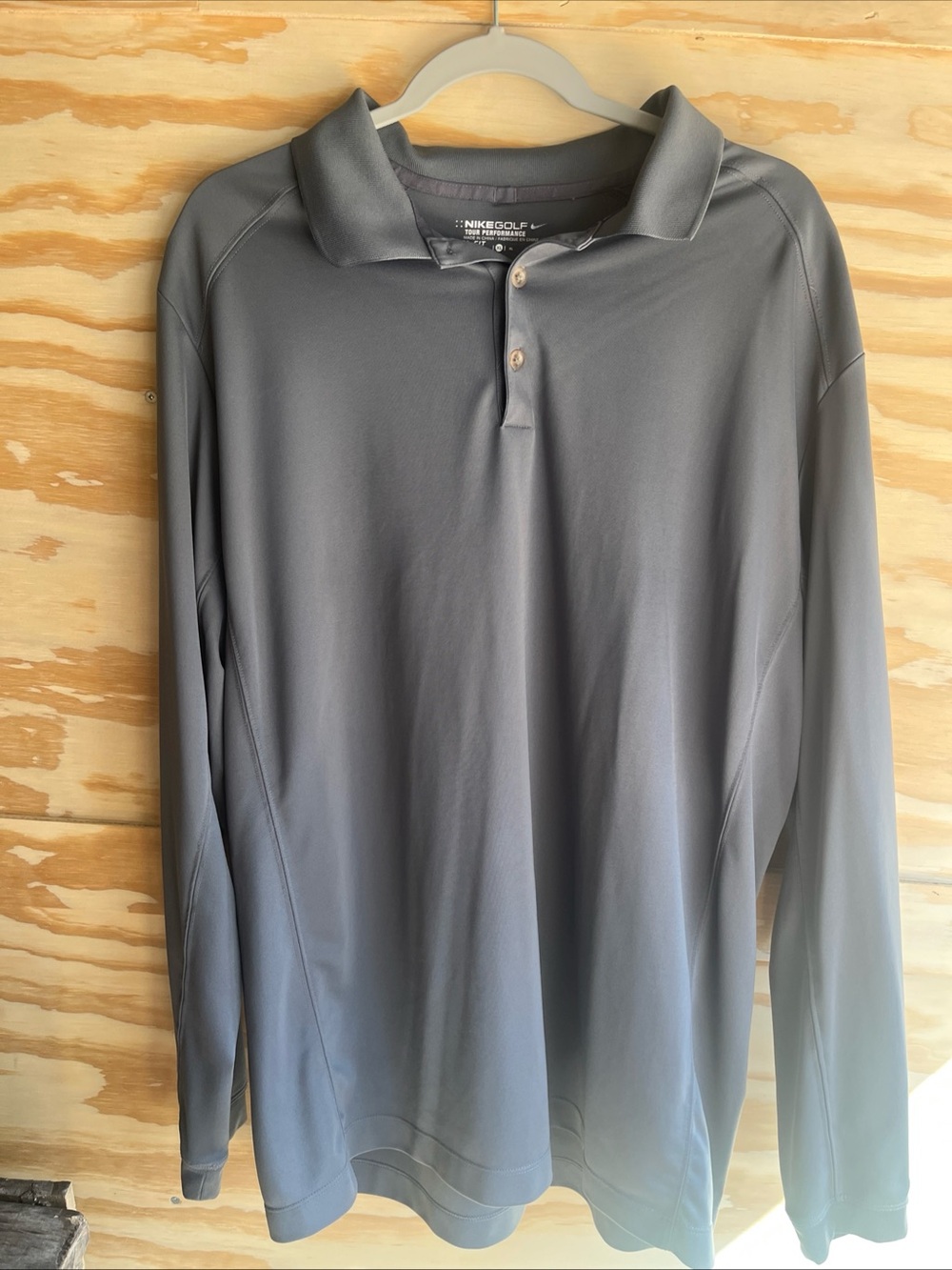 Nike Long-Sleeve Gray Polo Shirt